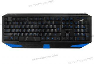 Blue LED Illuminated Backlight Backlit Light Up Usb pro Gaming Keyboard for PC