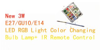 3W E27 GU10 E14 LED RGB Light Color Changing Bulb Lamp IR Remote Control New