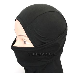 Tactical Hood Military Full Face Mask Neck Cover Ninja Black Nylon Balaclava