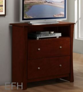 New Avelar Cherry Finish Wood TV Stand Console Entertainment Chest