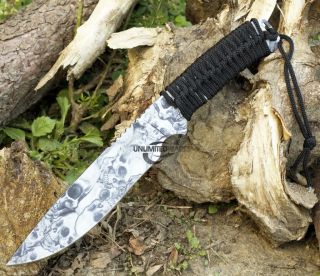 12" M Tech USA Skull Hunting Tactical Military Knife Bowie Survival Fixed Blade