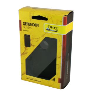 Black Otterbox iPhone 4 Defender Case Universal Hybrid Cover Holster Combo New