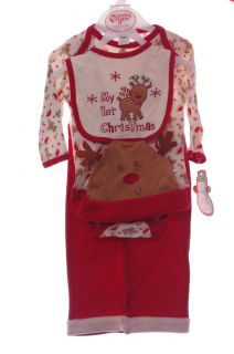 Baby Infant Boys Girls My First 1st Christmas Reindeer Outfit 0 3 6 9 Months New