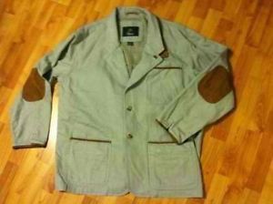 Mens XL Orvis Jacket Zambezi Blazer Leather Trim Fishing Hunting Shooting Coat