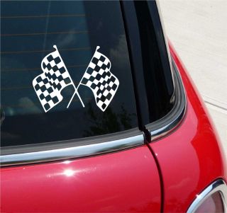 Checkered Flag Racing Graphic Decal Sticker Vinyl Car Wall