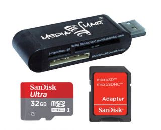 SanDisk 32GB MicroSD SDHC Ultra Class 10 TF Flash Memory Card Reader