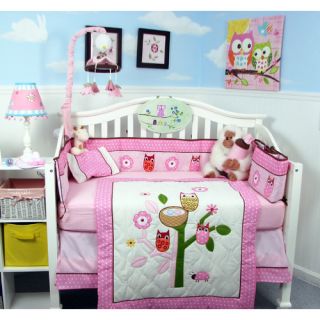 Soho Designs 8 Piece Owl Tree Party Baby Crib Nursery Bedding Set