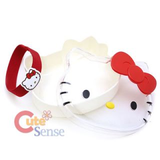 Sanrio Hello Kitty Face Food Container with Red Bow Lunch Case Box Licensed