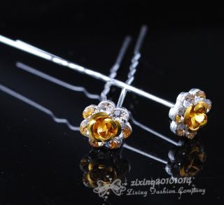 10pcs Mini Rose Hair Pins Bridal Wedding Party Hair Accessories Jewelry FC013