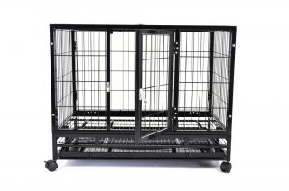 Premium Heavy Duty Dog Cage Crate Kennel with Wheels 36" 42" or 48"