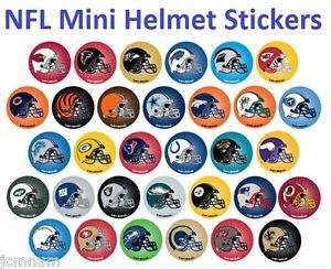 NFL Football Mini Helmet Sticker Stickers 32 Teams 2" Diameter New