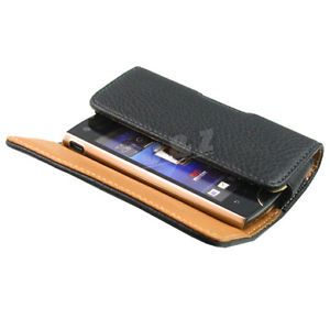 Leather Case Belt Clip Pouch LCD Film for Sony Ericsson Xperia Ray ST18i D