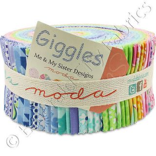 Moda Giggles Jelly Roll 40 2 5"x44" Precut Cotton Quilt Quilting Fabric Strips