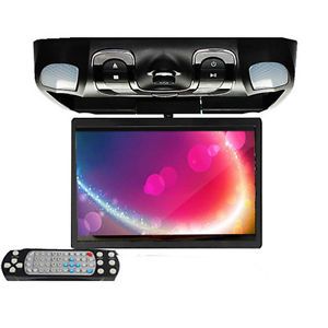 Black Samsung LCD 10 1" Car Roof Mount DVD Player FM IR SD 32bit Games Handle