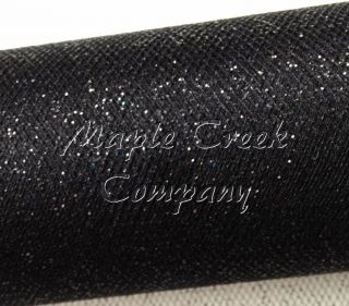 Black Glitter Tulle Roll 6in x 30ft Sparkling Tulle 10 Yards Soft