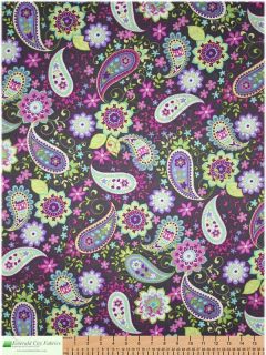 Michael Miller Paisley Spree Gray Cotton Quilt Fabric