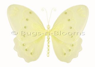 Butterfly Decor Yellow Glitter Hanging Butterflies Decorate Nursery Room Home