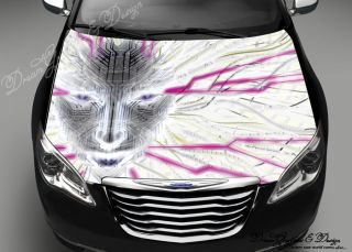 Hood Wrap Full Color Print Vinyl Decal Fit Any Car Evil Jester 225