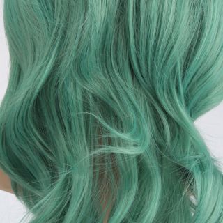 21 65 inch Cosplay Party Long Curly Fashion Anime Full Wavy Hair Wigs Blue Green
