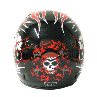 New Adult Motocross Motorcross MX ATV Dirt Bike Helmet Skull Red Black s M L XL