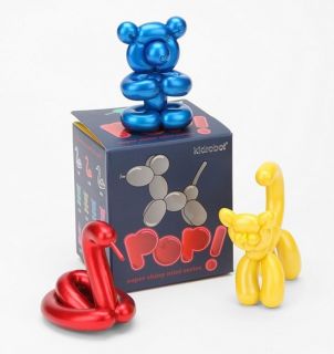 Kidrobot Exclusive Pop Balloon Animal Blue Teddy Bear Xmas Designer Toy Dunny