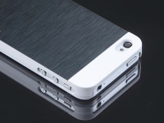 Gray Ultra Thin Brushed Aluminum Hard Cover Case for iPhone 4 4S Screen Guard