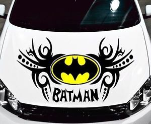 Batman Logo and Tribal Design Decal Vinyl Graphic for Hood Side of Car