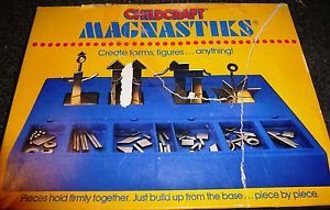 Magnastiks Vintage Childcraft Magnetic Construction Builder Kit Kids Toy Magnet