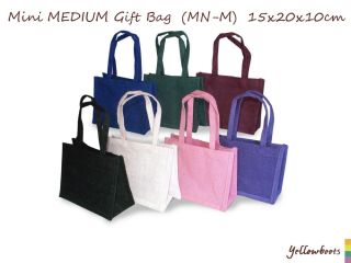 Mini Plain Jute Gift Bag Medium Purple Pink White Black