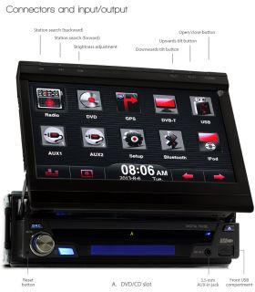 7" Single DIN Car DVD GPS Player Head Unit Player Stereo Radio SAT Nav Universal