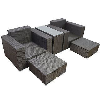 Outsunny 5pc Outdoor PE Rattan Wicker Sofa Sectional Patio Chair Furniture Set
