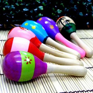 Wooden Maraca Wood Rattles Musical Party Favor Child Baby Shaker Kid Toy A1505