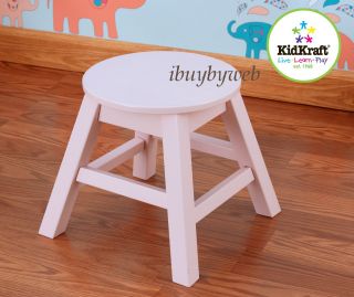 KidKraft 15213 Petal Pink Round Wood Stool Seat Kids Chair New