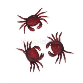 3pcs Vivid Red Crab Model Toys Marine Animal Lovely Kids Play Home Decoration