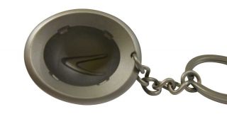 Oilfield Hard Hat Keychain Full Brim Solid Stainless Steel "Safety First" Logo