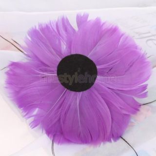 Purple GOOSE Peacock Feather Flower Headdress Wedding Party Holiday Decoration