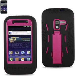 Metro Pcs Samsung Galaxy Attain 4G R920 Hybrid Hard Impact Stand Case Pink