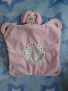 Pbk Pottery Barn Kids Pink Bunny Rabbit Baby Lovie Security Blanket Teether Toy