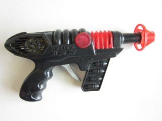 Vtg Space Pilot Jet Ray Gun Laser Red Hard Plastic Toy Sparking Friction Motor