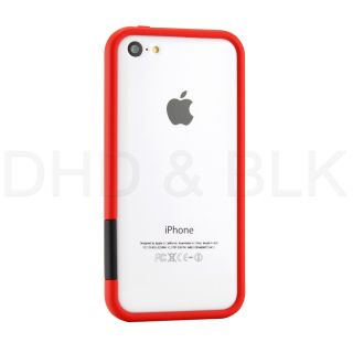 New Red Durable Hard Hybrid PC Frame Case Side Cover Skin Bumper for iPhone 5c