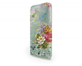 Grunged Florals on Green Hard Cover Case for iPhone Samsung 65 Other Phones