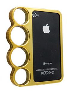 New Gold Brass Knuckles Hard Rim Bumper Side Cover Case for iPhone 4 4S 4G 4GS