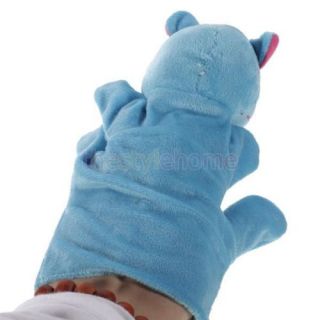 Blue Hippo Hand Puppet Finger Puppet Soft Velvet Preschool Kids Play Toys New