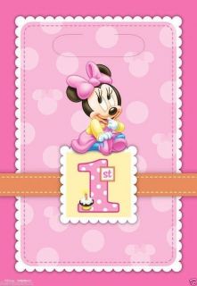Disney Minnie Mouse 1st Birthday Treat Loot Party Bags 8ct