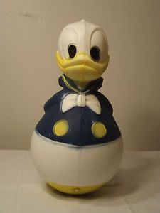 Vintage Donald Duck Toy Plastic Round Bottom Noise Animal Farm Kids Toys Play 16