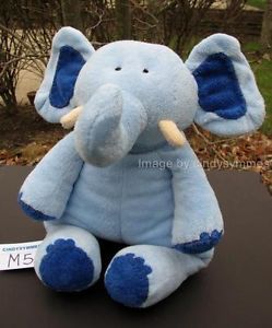 Pottery Barn Kids Pbk Plush Large 16" Blue Elephant Animal Baby Lovey Toy EUC