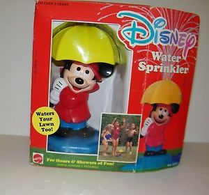 Vintage Disney Mattel Mickey Mouse Kids Water Sprinkler Toy Lawn Yard New in Box