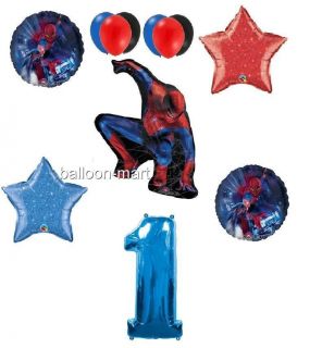 Spiderman Comic Book Hero Party Supplies Decorations Balloons 1st Birthday First