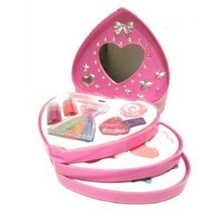 Kids Childrens Girls Make Up Set Heart Shaped 3 Tier Case Pink Toy New Boxed