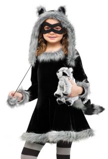 Kids Girls Raccoon Animal Halloween Costume Large